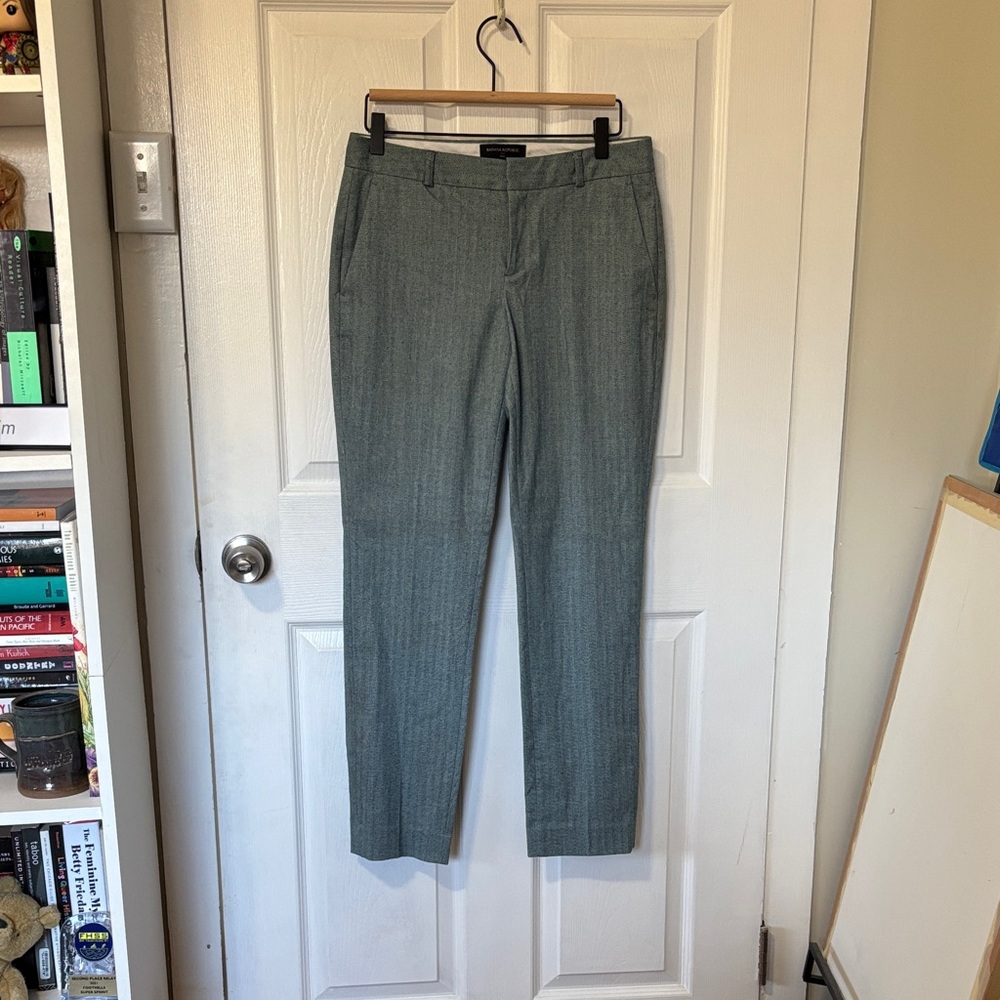 EUC Bannana Republic Teal Ryan Herringbone pants
